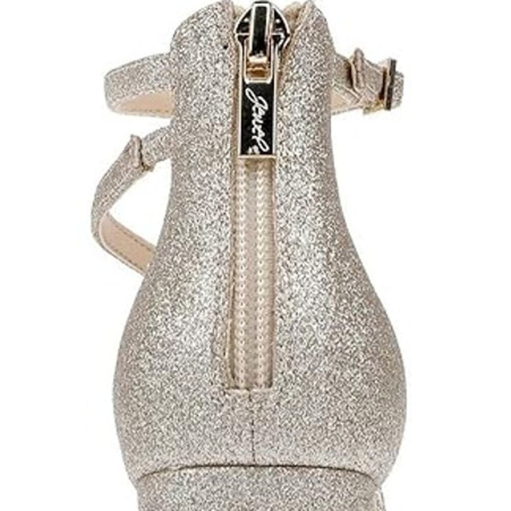 NEW Jewel By Badgley Mischka Devorah Sandals Women's Size 8.5 M Gold Glitter 3" - Picture 4 of 7